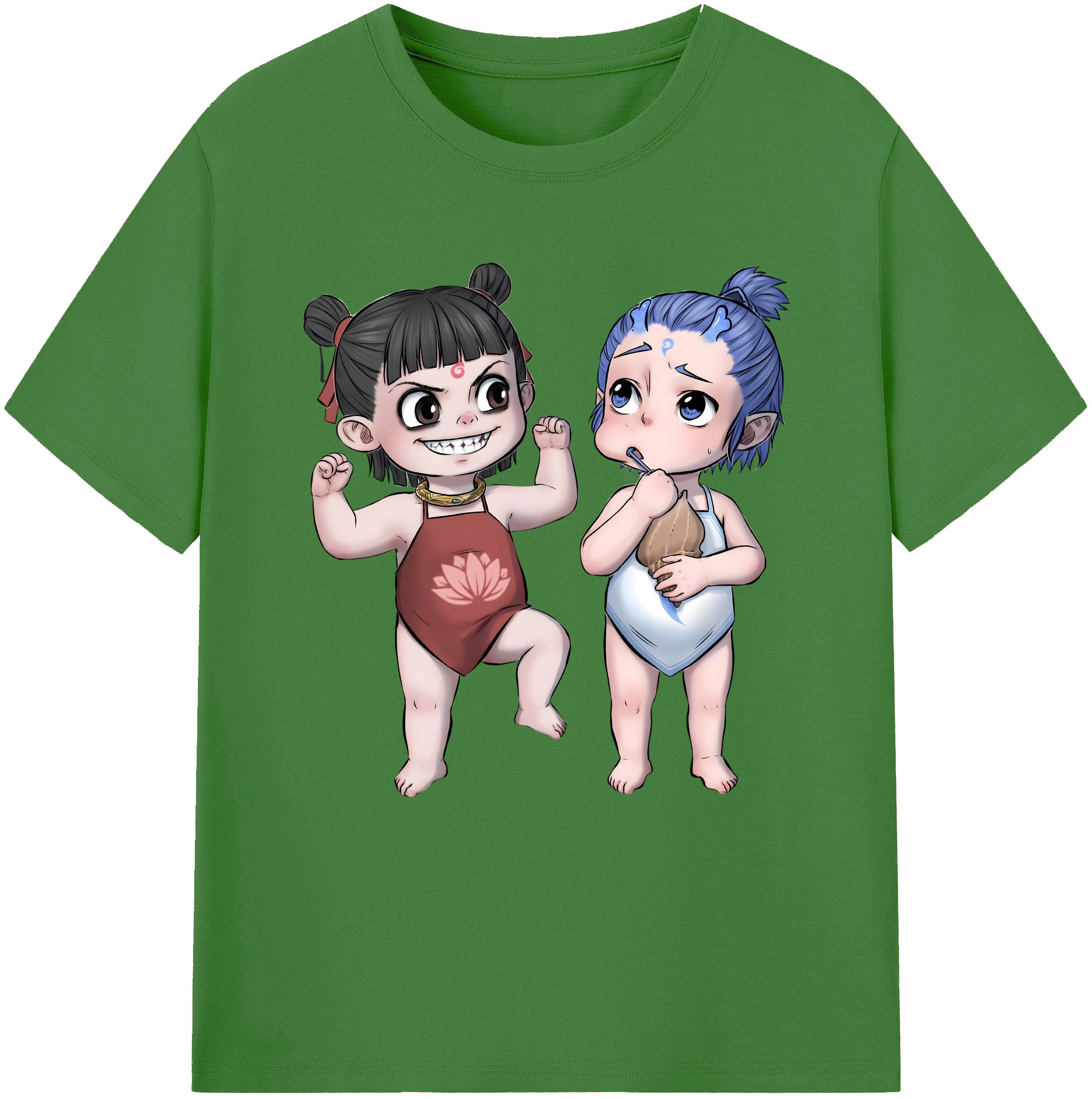 （画像用） Ne Zha 2 ナタ 魔童の大暴れ レディースカジュアルプリントTシャツ（綿100％）